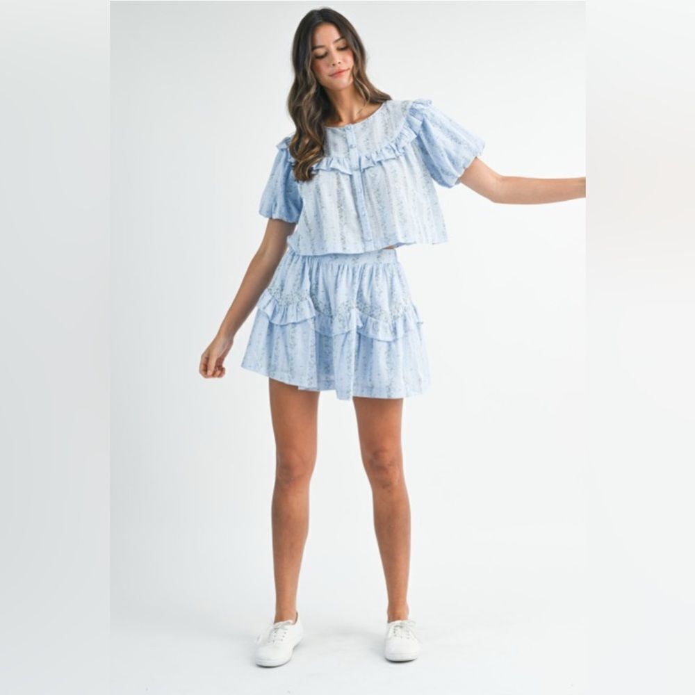 Light Blue Ruffled Two-Piece Set - Picture 16 of 16